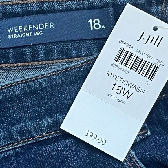 NWT J. Jill‎ Straight Leg Mystic Wash Blue Denim Jeans Womens Plus Size 18 - Picture 5 of 12